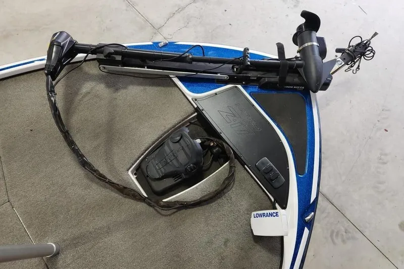 Slide: The Image of 2017 Nitro Z17 boat deck with trolling motor and Lowrance equipment. - 4