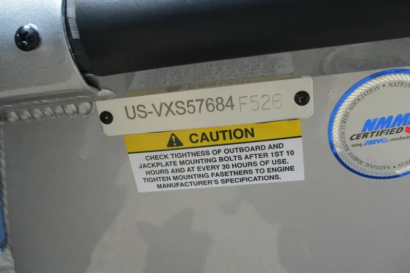 Slide: The Image of 2026 Vexus AVX1980 caution label with maintenance instructions and certification sticker. - 20