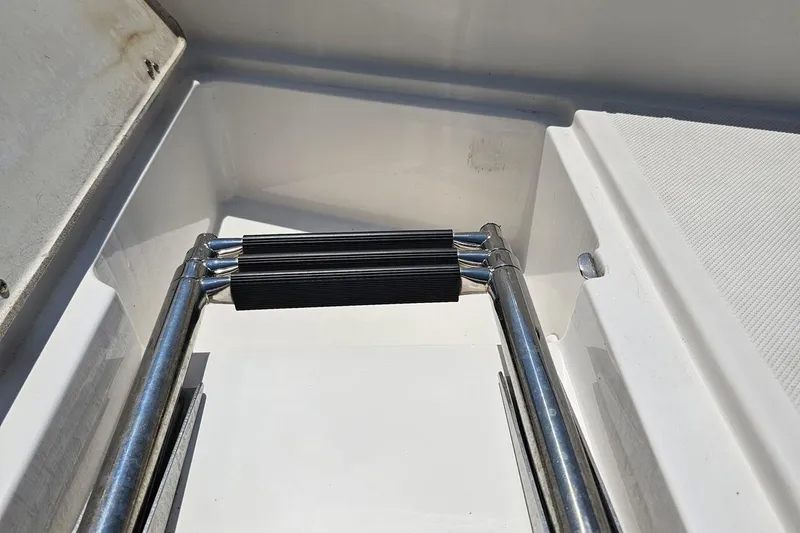 Slide: The Image of Folded ladder on a 2007 Regal 2000 Bowrider boat. - 34