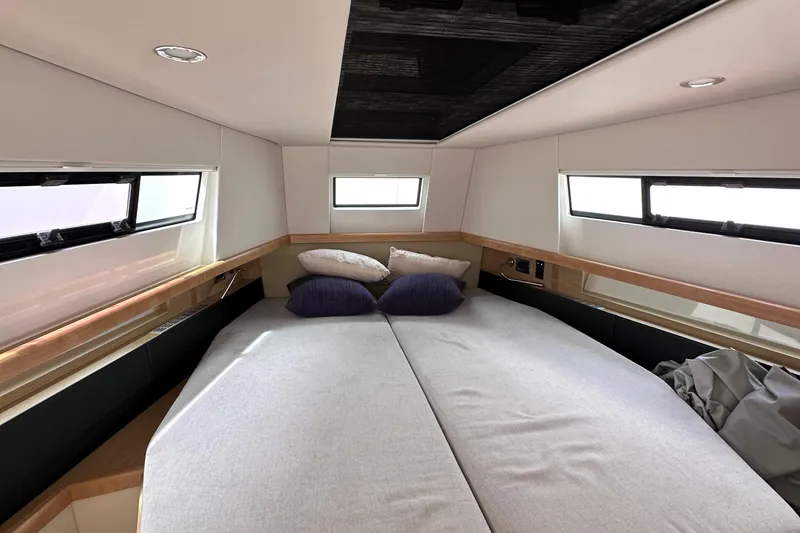 Slide: The Image of Luxurious cabin interior of 2020 Fjord 44 Open yacht with comfortable bedding. - 52