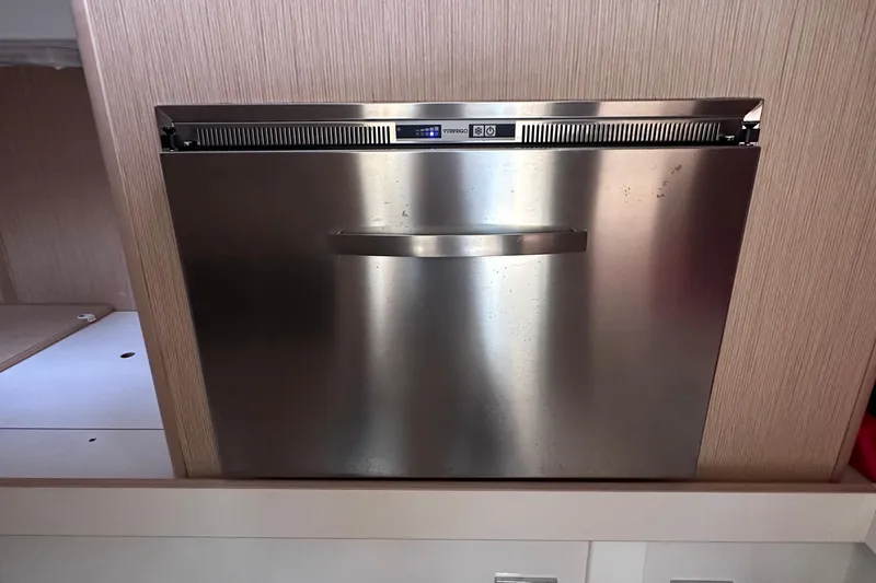 Slide: The Image of Stainless steel dishwasher in 2020 Fjord 44 Open yacht interior. - 59