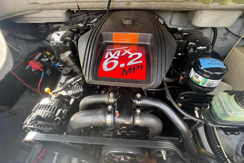 Slide: The Image of Engine compartment of a 2002 Crownline 239 DB with MerCruiser MX 6.2 MPI engine. - 25
