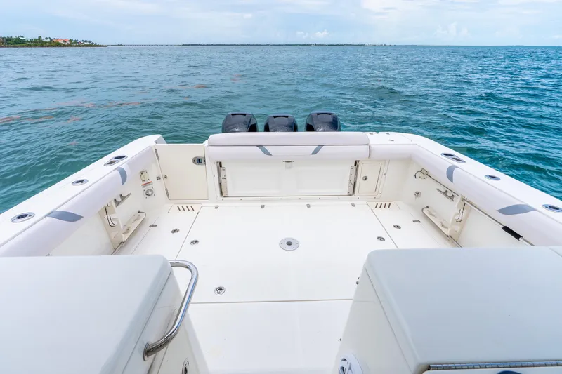 Slide: The Image of 2012 Boston Whaler 345 Conquest boat deck with ocean view. - 37
