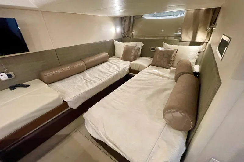 Slide: The Image of Luxurious interior cabin of 2017 Sea Ray Sundancer 400 yacht with twin beds. - 24