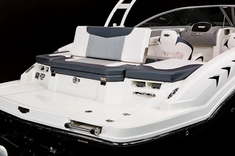 Slide: The Image of Manufacturer Provided Image: 2023 Chaparral 23 SSi boat, rear seating and deck view. - 34