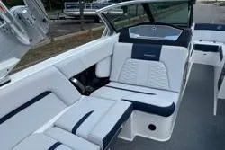 Slide: The Image of Engine compartment of a 2021 MasterCraft X24 boat with Ilmor engine. - 13