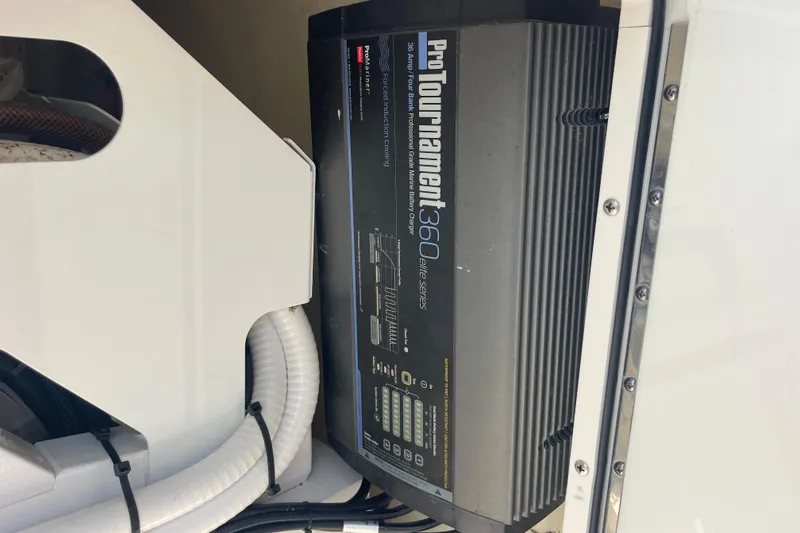Slide: The Image of Pro Tournament 360 Elite Series battery charger in 2020 Jupiter 38 boat. - 49