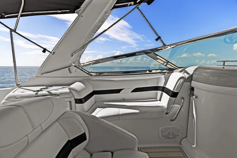 Slide: The Image of 2007 Formula 280 Bowrider interior with sleek seating and ocean view. - 27