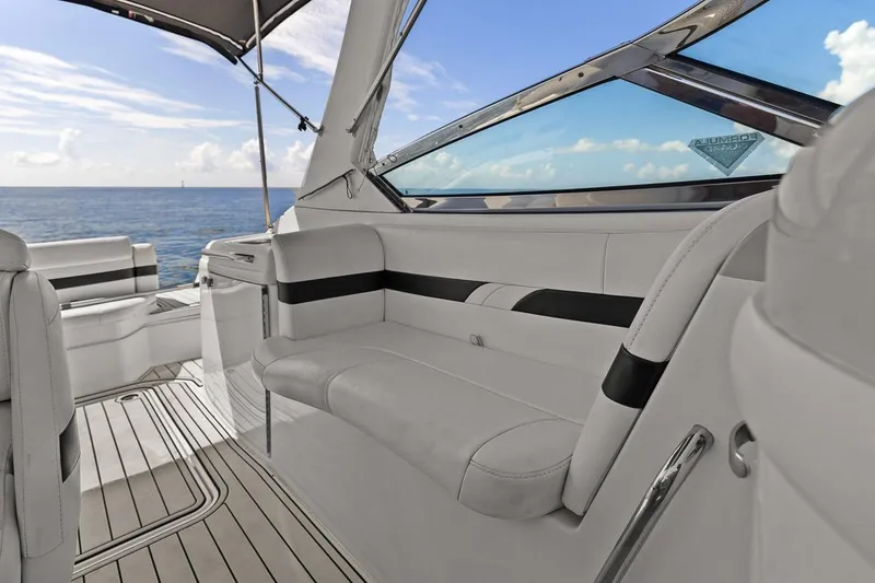 Slide: The Image of 2007 Formula 280 Bowrider interior with sleek seating and ocean view. - 28