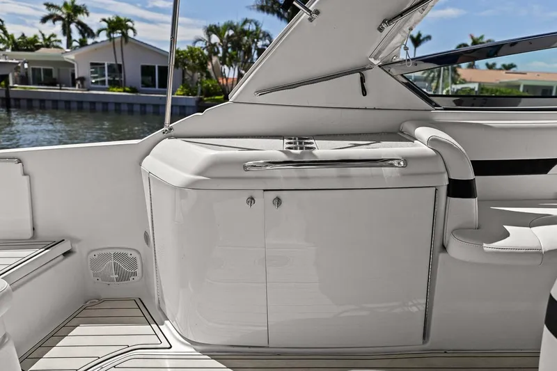 Slide: The Image of 2007 Formula 280 Bowrider interior with sleek cabinetry and waterfront view. - 34