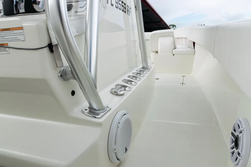 Slide: The Image of 2017 SeaVee 340Z boat interior with sleek design and modern features. - 24