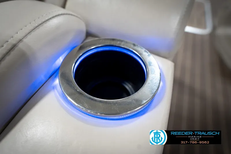 Slide: The Image of Illuminated cup holder in 2016 Bennington 2375 GCW boat interior. - 48