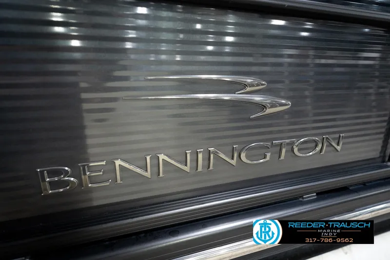 Slide: The Image of 2016 Bennington 2375 GCW logo on a sleek, metallic surface. - 56