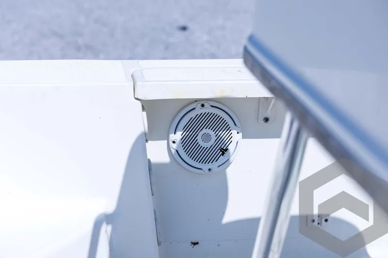 Slide: The Image of Speaker on 2008 Triton 240 LTS boat, mounted on white panel. - 53