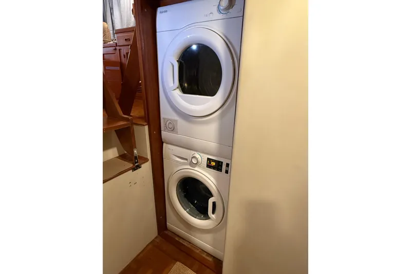 Slide: The Image of Stacked washer and dryer in 1994 Kadey-Krogen Krogen 42 yacht interior. - 22