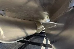 Slide: The Image of Underneath view of 2025 SunChaser Vista 22 Fish pontoon boat on trailer. - 4