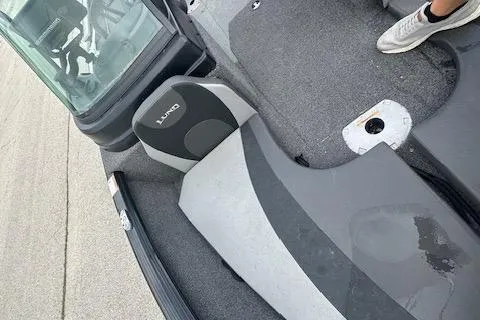 Slide: The Image of 2020 Lund 1775 Adventure Sport boat interior with seating and carpeted flooring. - 12