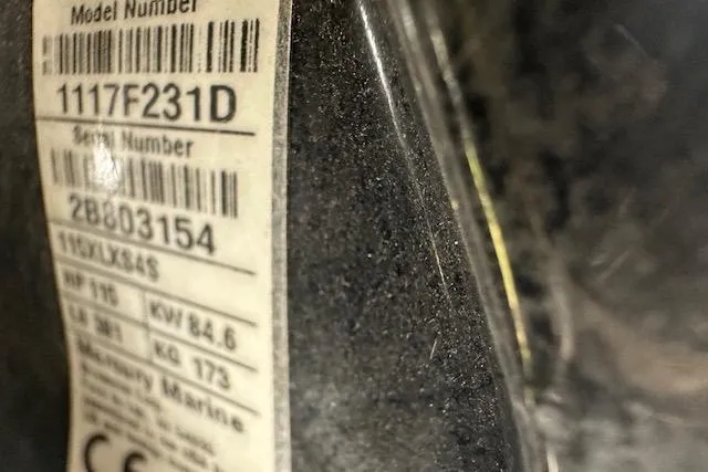 Slide: The Image of Close-up of a label on a 2020 Lund 1775 Adventure Sport boat. - 17