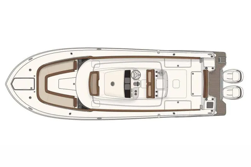 Slide: The Image of Manufacturer Provided Image: Top view of 2024 Scout 277 LXF boat layout. - 34