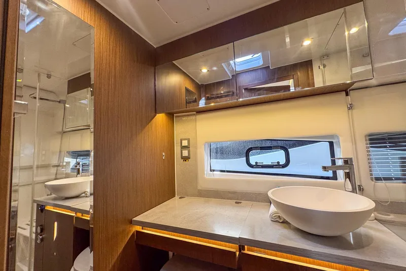 Slide: The Image of Luxurious bathroom interior of 2022 Jeanneau Leader 12.5 WA yacht with modern fixtures. - 33