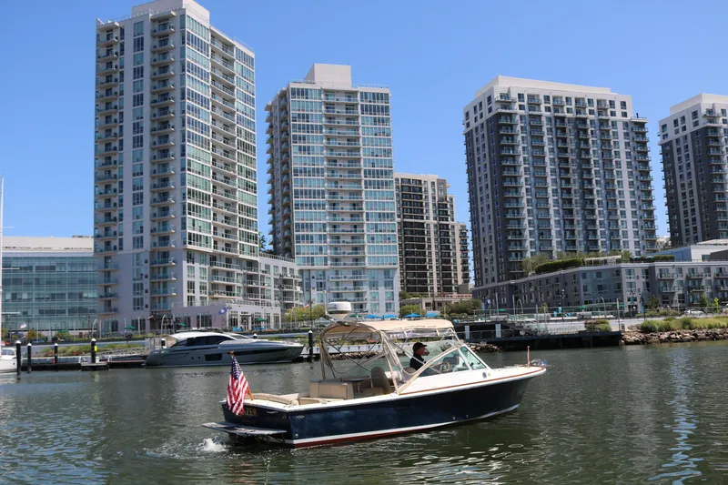 Slide: The Image of Dashboard of 2013 Hunt Harrier boat with Volvo Penta gauges and 520 engine hours. - 20