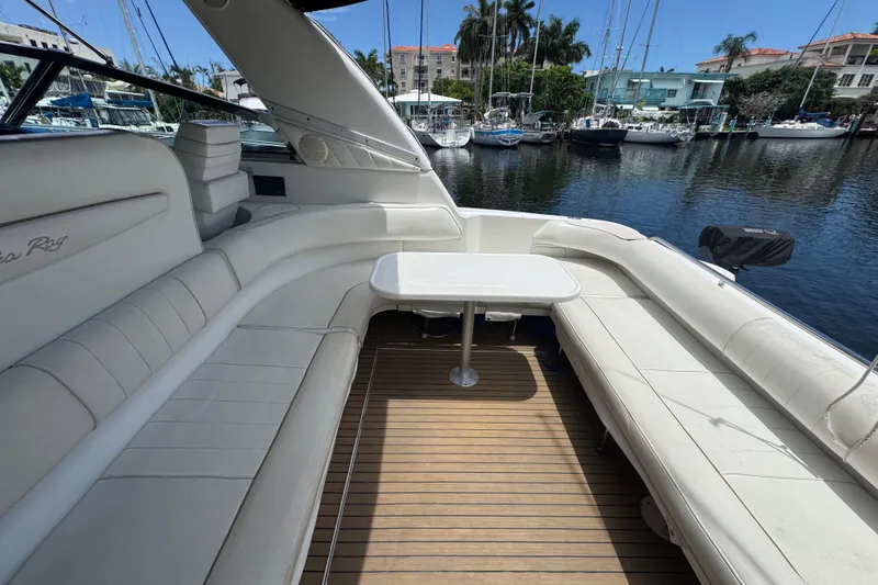 Slide: The Image of Luxurious 1997 Sea Ray 400 Sundancer yacht with spacious seating and elegant design. - 68