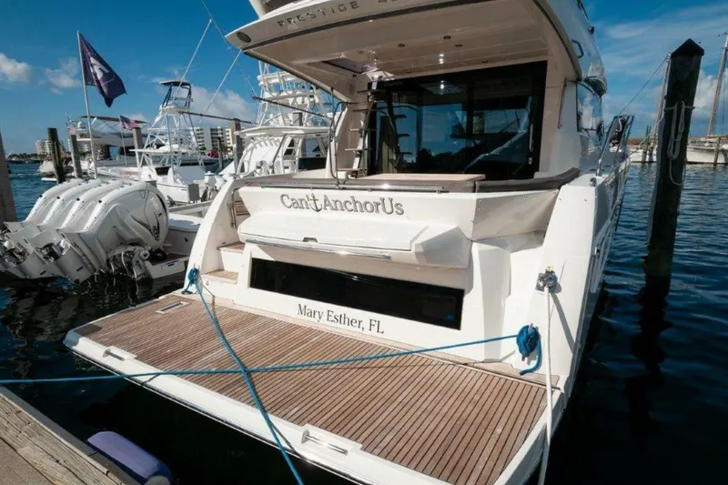 Slide: The Image of 2017 Prestige 460 Flybridge-"Can't Anchor Us"- Transom - 28