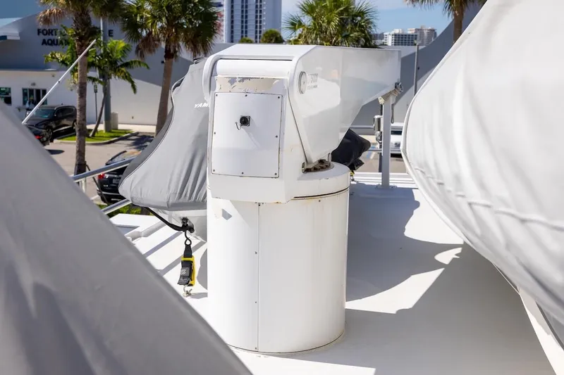 Slide: The Image of Rooftop view of a 1996 ABD 90 Explorer yacht with covered equipment. - 24