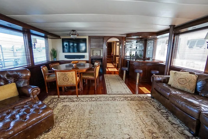 Slide: The Image of Luxurious interior of 1996 ABD 90 Explorer yacht with elegant furnishings and decor. - 49