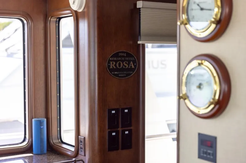 Slide: The Image of Interior of 1996 ABD 90 Explorer with nautical instruments and "Rosa" plaque. - 76