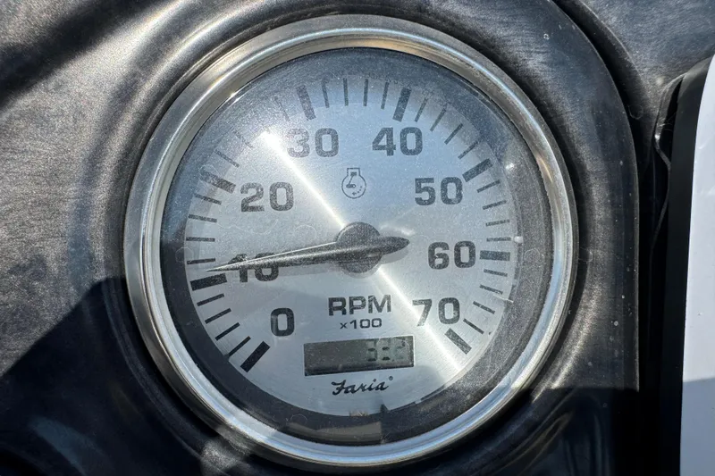 Slide: The Image of Close-up of a G3 X22FC 2019 tachometer displaying RPM. - 15