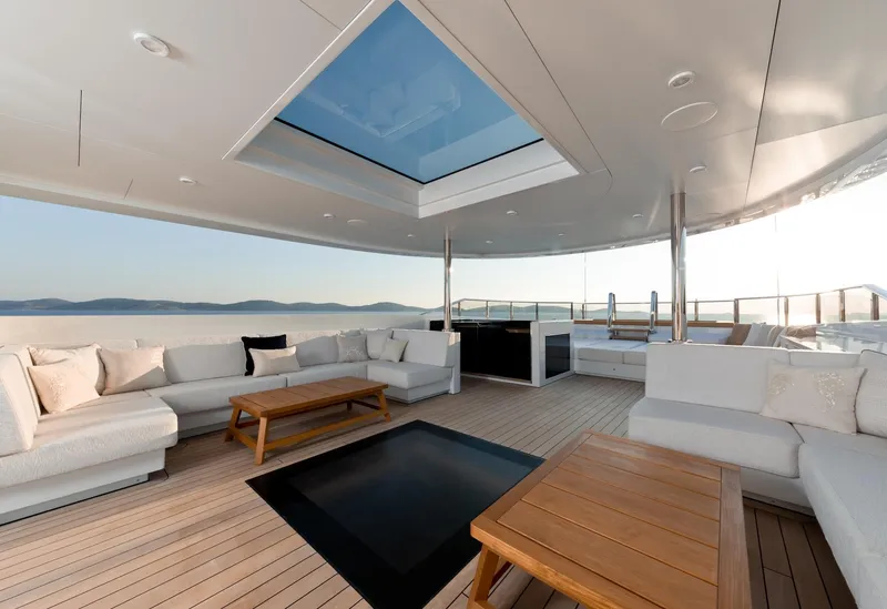 Slide: The Image of Luxurious Alia Yachts 60M 2016 deck with elegant seating and panoramic ocean views. - 20