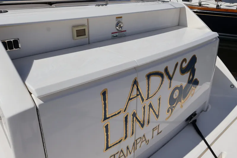 Slide: The Image of 2020 Tiara Yachts C44 Coupe with "Lady Linn" name, docked in Tampa, FL. - 21