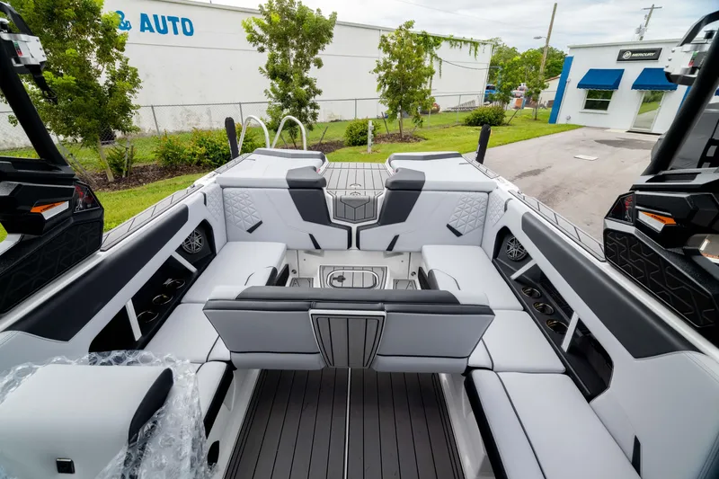 Slide: The Image of 2026 Nautique Super Air Nautique GS22 interior with luxurious seating and modern design. - 28