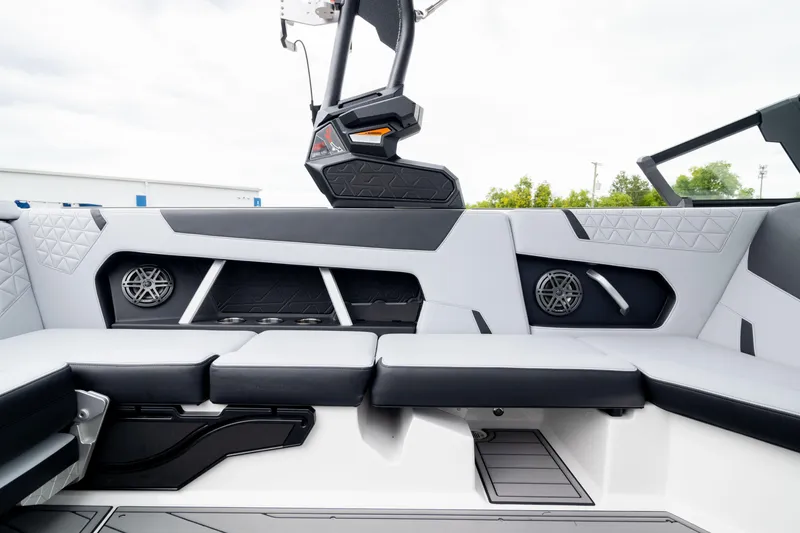 Slide: The Image of 2026 Nautique Super Air Nautique GS22 interior with sleek seating and modern design. - 34