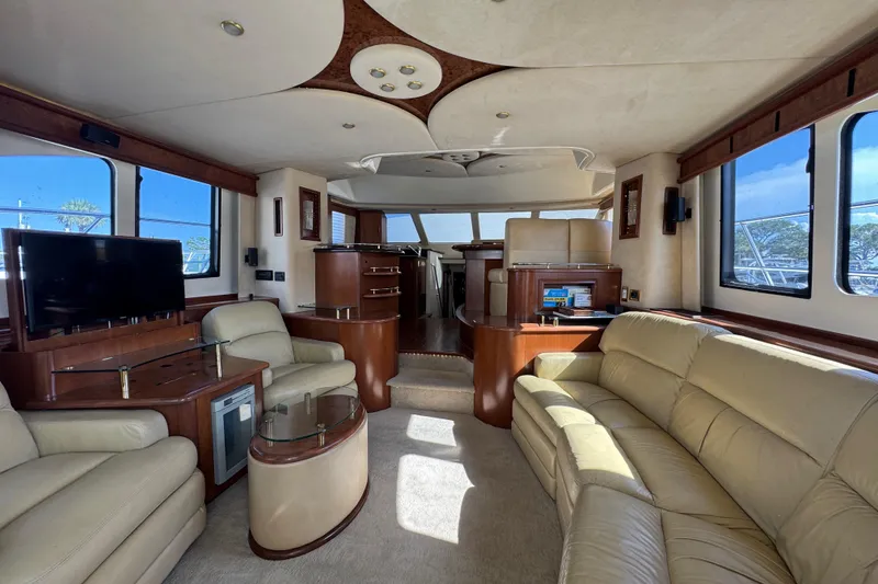 Slide: The Image of Luxurious interior of 2009 Ovation 52 yacht with leather seating and modern amenities. - 17