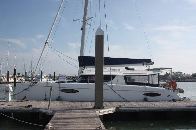 The Image of 2008 Fountaine Pajot Orana 44 catamaran docked at marina. - 0