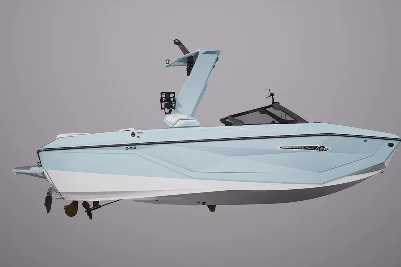 Slide: The Image of 2026 Nautique Super Air Nautique G23 interior with luxurious seating and modern design. - 2