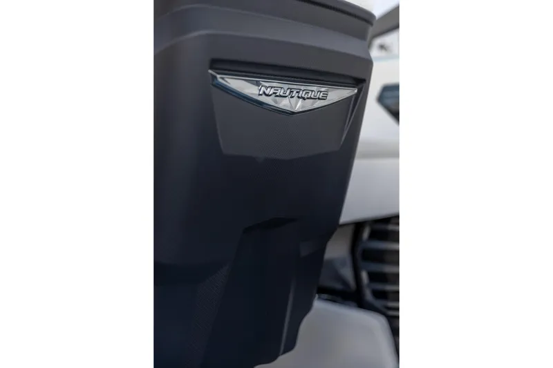 Slide: The Image of Close-up of 2026 Nautique Super Air Nautique G23 logo on a sleek black surface. - 20