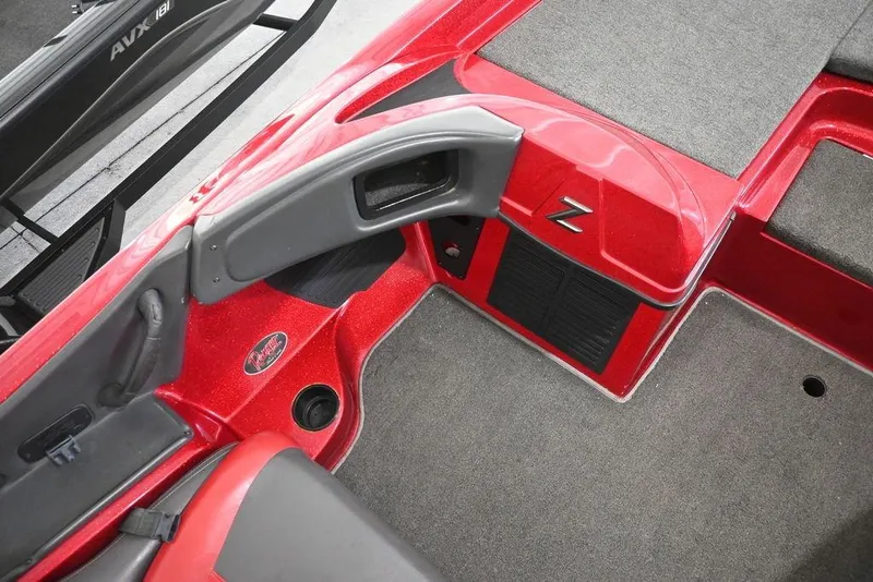 Slide: The Image of Red Ranger Z100 Z119 boat interior, 2013 model, featuring carpeted flooring and sleek design. - 4
