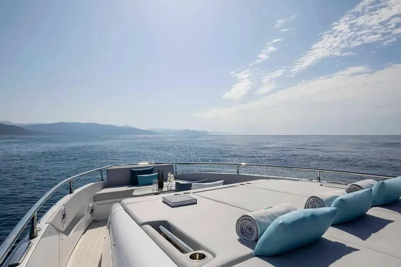 Slide: The Image of Luxurious Azimut Verve 48 yacht deck with ocean view, 2025 model. - 5