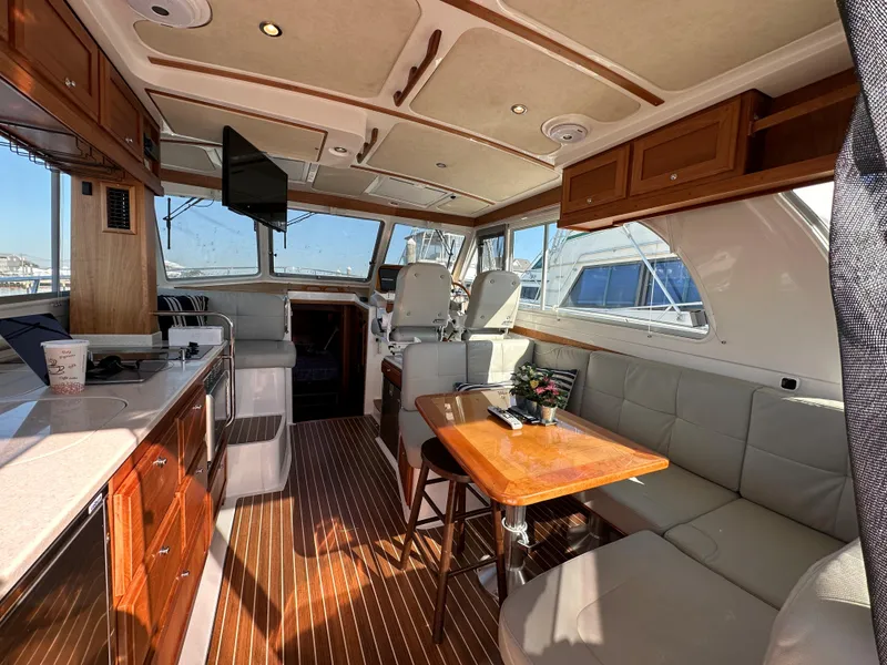 Slide: The Image of Luxurious interior of 2017 Back Cove 41 yacht with elegant wood finishes and modern amenities. - 26