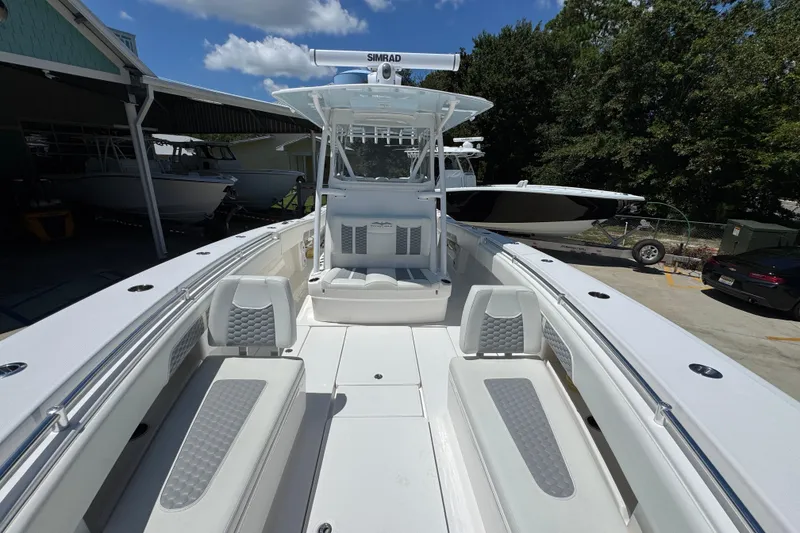 Slide: The Image of 2021 Invincible 36 Open Fisherman boat with spacious deck and seating. - 25