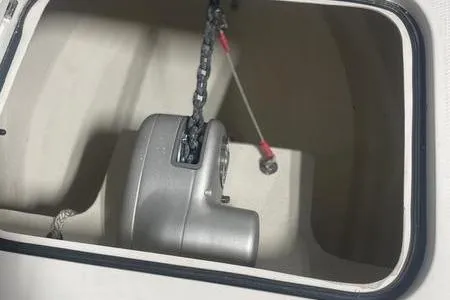 Slide: The Image of 2022 Prowler 31 boat interior with white seating and sleek design. - 20