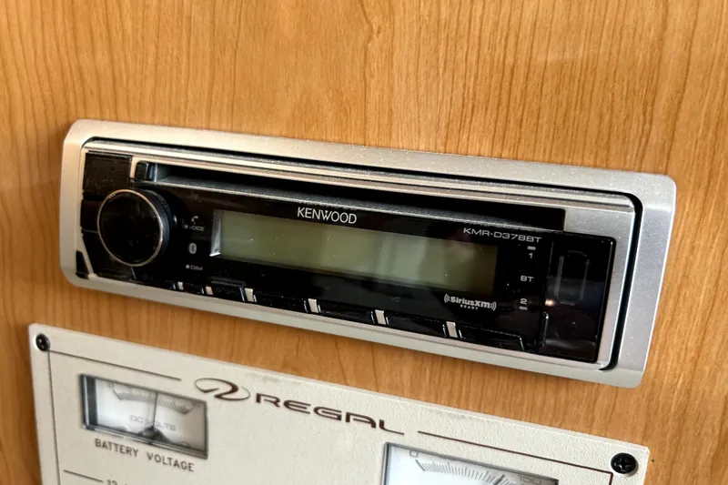 Slide: The Image of Kenwood stereo system in 2001 Regal Commodore 2960 boat interior. - 36