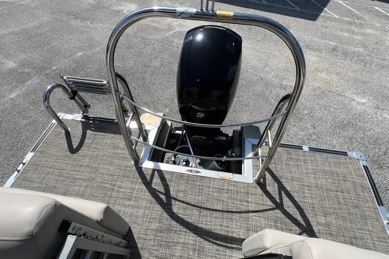 Slide: The Image of Dashboard of 2023 Harris Cruiser 230 with Lowrance device and speedometer. - 14