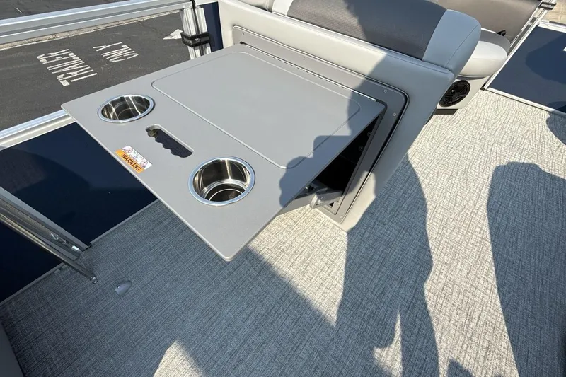 Slide: The Image of 2026 Landau Island Breeze 21 C boat with foldable table and cup holders. - 20