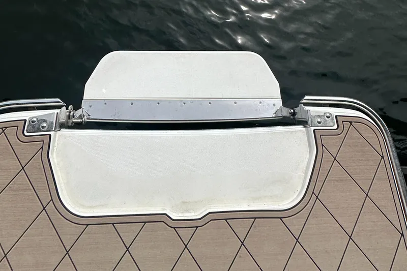 Slide: The Image of 2015 Cobalt R7 boat swim platform with diamond-patterned decking. - 26