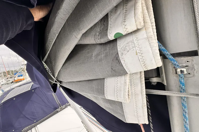 Slide: The Image of Folded sail on a 2007 Jeanneau Sun Odyssey 49 Performance yacht. - 23