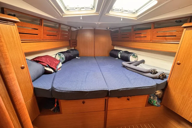 Slide: The Image of Cozy cabin interior of 2007 Jeanneau Sun Odyssey 49 Performance sailboat. - 48